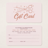 Pink Retro Typographie Hairstylist Carte cadeau (Devant & derrière)