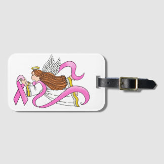 Pink Ribbon Angel Bagagelabel