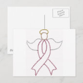 Pink Ribbon Angel Briefkaart (Voorkant / Achterkant)