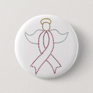 Pink Ribbon Angel Ronde Button 5,7 Cm