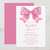 Pink Ribbon Baby shower Kaart (Voorkant / Achterkant)