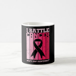 Pink Ribbon Battle Cancer Survivor Support Warrior Koffiemok