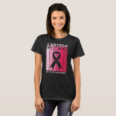 Pink Ribbon Battle Cancer Survivor Support Warrior T-shirt (Voorkant volledig)