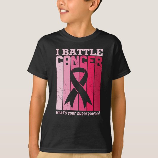 Pink Ribbon Battle Cancer Survivor Support Warrior T-shirt (Voorkant)