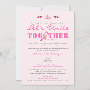 Pink Ribbon Borstkanker Bewustzijn Luncheon Kaart