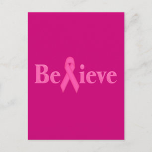 Pink Ribbon borstkanker geloven Briefkaart