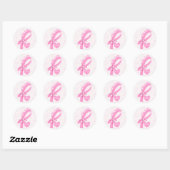 Pink Ribbon Borstkanker Ronde Sticker (Vel)