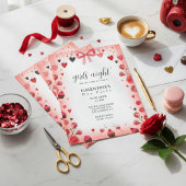 Pink Ribbon Bow Galentine's Invitation