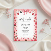 Pink Ribbon Bow Galentine's Invitation