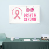 Pink Ribbon Breast Awareness Brave and strong Spandoek (Beurs)