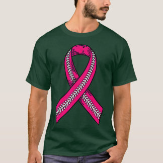 Pink Ribbon Breast Cancer Awareness Day Baseball T-shirt