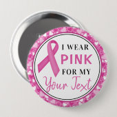 Pink Ribbon Breast Cancer Awareness Design Ronde Button 4,0 Cm (Voorkant /achterkant)
