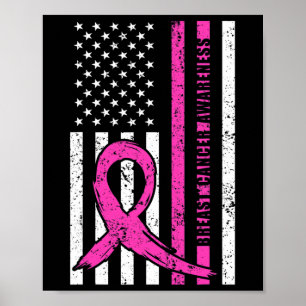 Pink Ribbon Breast Cancer Awareness Maand American Poster