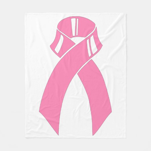 Pink Ribbon Breast Cancer Bewustheid Fleece Deken (Voorkant)