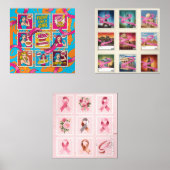 Pink Ribbon Breast Cancer Bewustheid Muurkunst Sets (Voorkant)