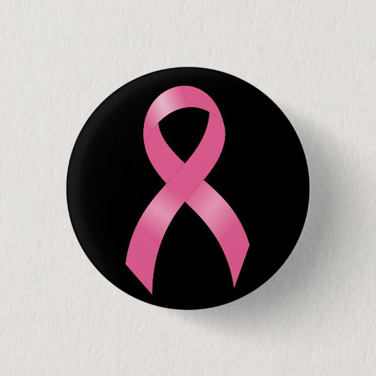 Pink Ribbon Breast Cancer Bewustheid Ronde Button 3,2 Cm (Voorkant)