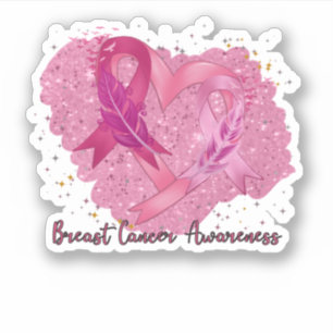 Pink Ribbon Breast Cancer Bewustheid Sticker