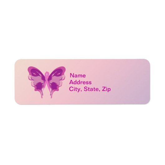 PINK RIBBON BUTTERFLY ETIKET (Voorkant)