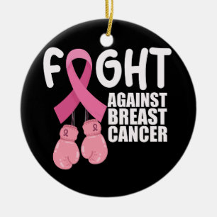 Pink Ribbon Cancer Awareness Borstkankerbestrijdin Keramisch Ornament