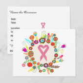 Pink Ribbon Cancer Awareness Invitation Carte Post (Devant / Derrière)