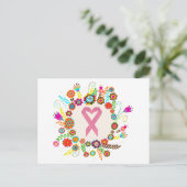 Pink Ribbon Cancer Awareness Invitation Carte Post (Debout devant)