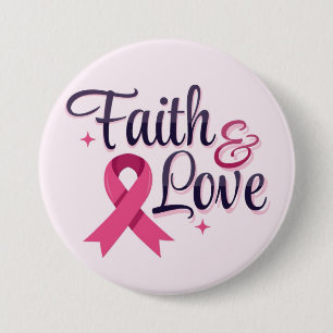 Pink Ribbon Cancer Awareness Ronde Button 7,6 Cm