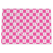 Pink Ribbon Checkerboard – Breast Cancer Awareness Groot Cadeauzakje (Voorkant)