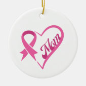 Pink Ribbon Coeur ornement de maman (Devant)