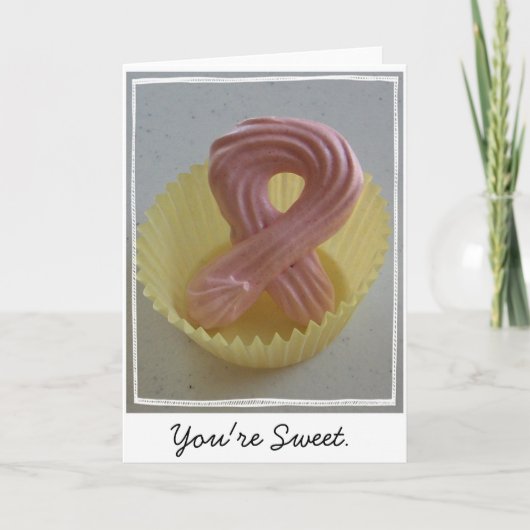 Pink Ribbon Cookie Kaart (Voorkant)