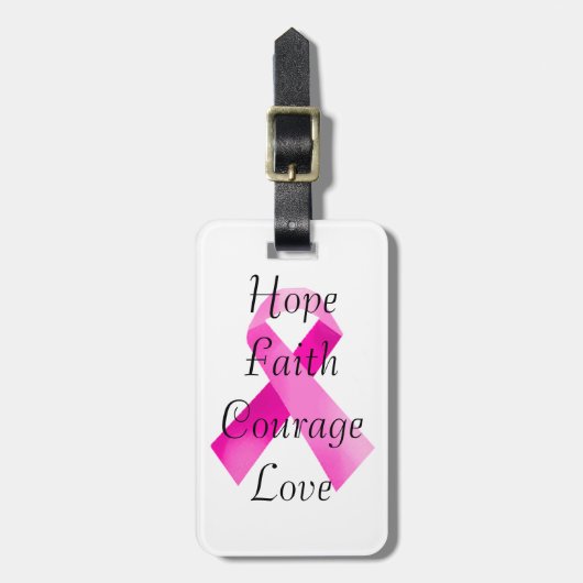Pink Ribbon Faith Bagagelabel (Voorkant verticaal)