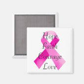 Pink Ribbon Faith Magnet Magneet (Voorkant / Achterkant)