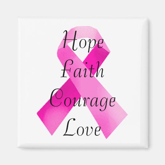 Pink Ribbon Faith Magnet Magneet (Voorkant)