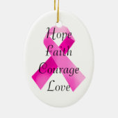 Pink Ribbon Faith Ovaal Ornament (Achterkant)