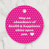 Pink Ribbon & Hearts Borstkanker Bewustzijnscadeau Bedankjes Labels (Achterkant)