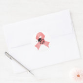 Pink Ribbon Lady Bug Ronde Sticker (Envelop)
