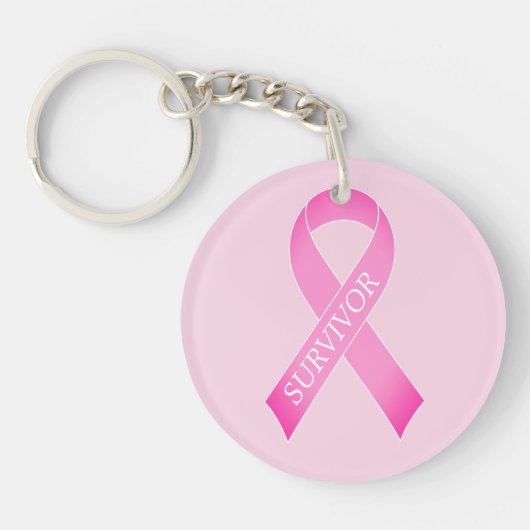 Pink ribbon mammacarbonenbewustwording, aangepaste sleutelhanger (Voorkant)