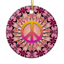 Pink Ribbon Mandala Keepomwille Peace Ornament