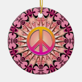 Pink Ribbon Mandala Keepomwille Peace Ornament