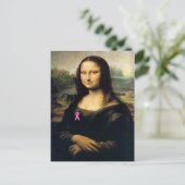 Pink Ribbon Mona Lisa Briefkaart (Staand voorkant)