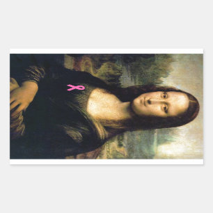 Pink Ribbon Mona Lisa Rechthoekige Sticker
