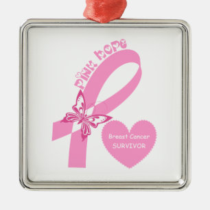 Pink Ribbon Pink Hope Bewustzijn van borstkanker Metalen Ornament