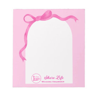 Pink Ribbon Wedding Gate  Notitieblok