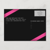 Pink Ribbon Wedding Save the Date 4 Aankondigingskaart (Achterkant)