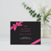 Pink Ribbon Wedding Save the Date 4 Aankondigingskaart (Staand voorkant)