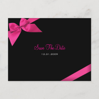 Pink Ribbon Wedding Save the Date Aankondiging