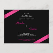 Pink Ribbon Wedding Save the Date Aankondiging (Achterkant)