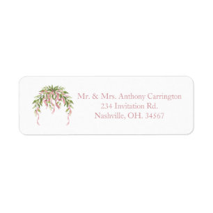 Pink Ribbons Floral Elegant Etiket