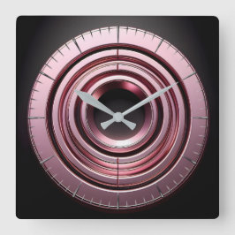 pink rings vierkante klok