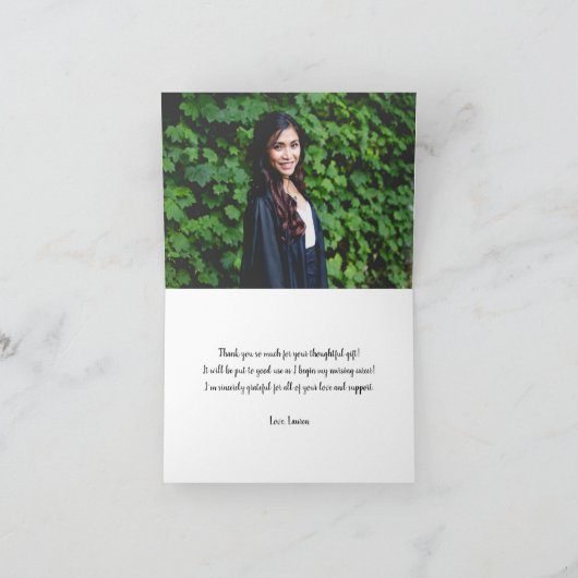 Pink RN infirmière photo merci + message (Intérieur)