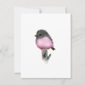Pink Robin Bird Merci Cartes de notes (Devant)